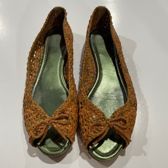 Frye Womens Malorie Woven Leaf Flats 11 - Picture 2 of 12